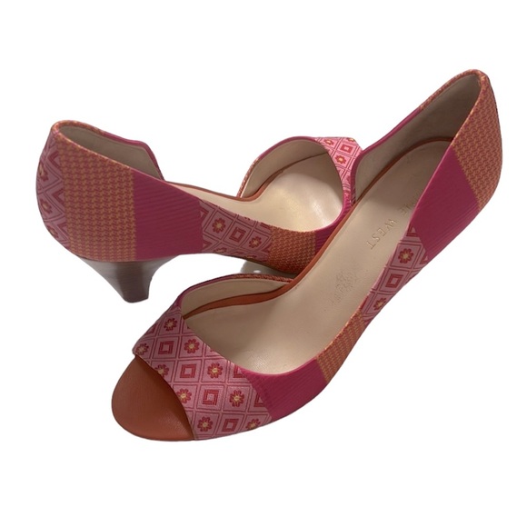 Nine West Color Block Multi Print Heels - Picture 3 of 5